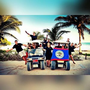 Belize real estate agent on golf cart - interview with Belize real estate attorney